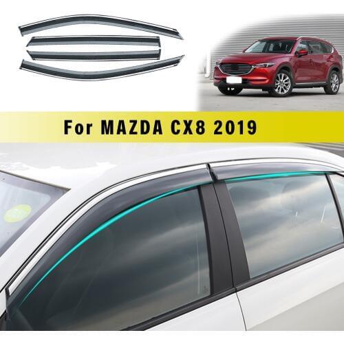 ABS Car Smoke Window Sun Rain Visor Deflector Guard Car Sunny visor For MAZDA CX-8 2019 Accessories