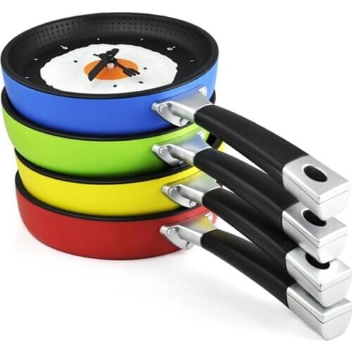 Creative Flat-bottom Frying Pan Wall Clock Home Decoration Music Digital Clock Fashion Living Room Bedroom Wall Clock