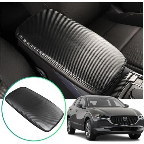 LFOTPP Car Armrest Box Cover For CX-30 DM 2019 2020 Vehicle Interior Central Control Armrest Storage Box Pad Black