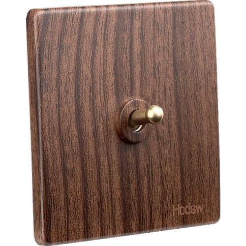 Antique Wall Switch 86 type Retro Wood Color Toggle Switch 1 GANG/ 2 GANG/ 3 GANG/ 4 GANG 86*86mm