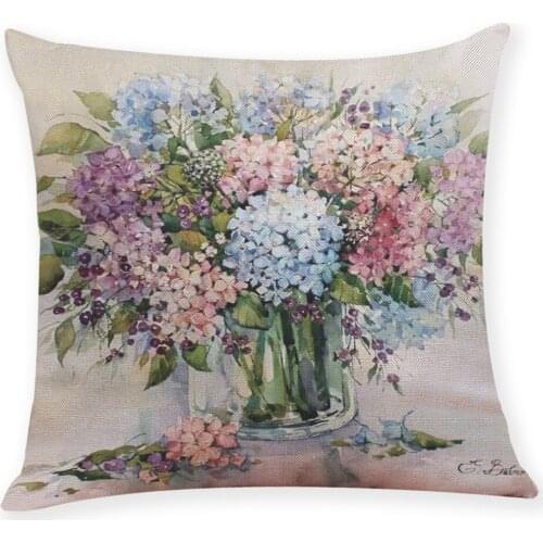 Flower Print Pillow Covers Cases Decorative Cushion Cover Sofa Home Living Room Pillowcase Seat Bedroom Decoration Pillow Case
