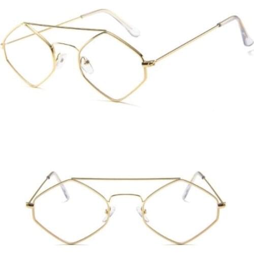 New diamond frame sunglasses transparent ocean glasses retro double beam sunglasses European and American fashion sunglasses