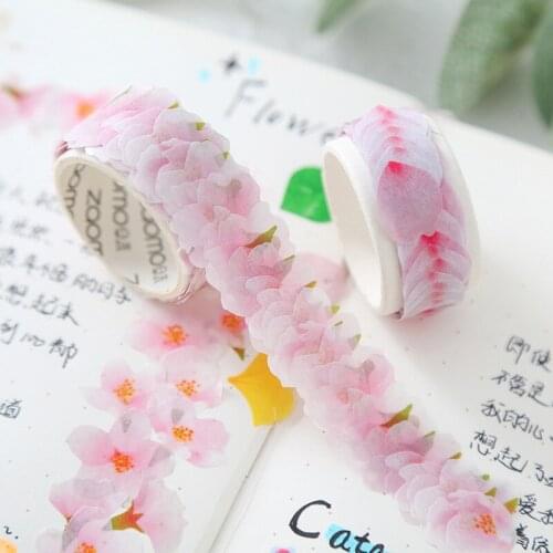 New Products Flower Blossom Petals Paper Tape DIY Home Decoration Stickers Creative Japanese Hand Account Diary Stickers