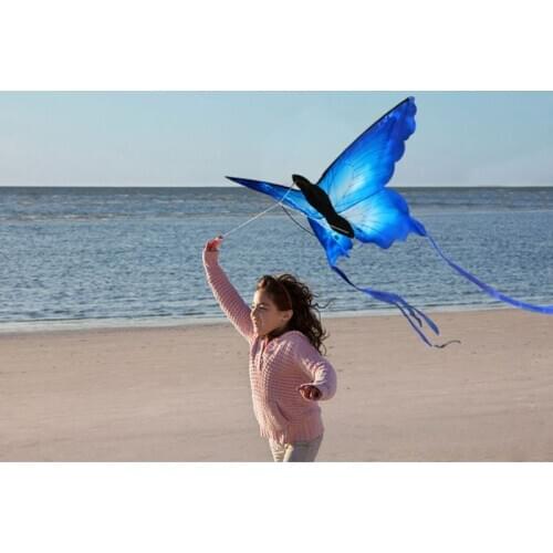 So Beautiful Blue Butterfly Kite Outdoor Fun Kite With 30m Line Kids Toy Summer Sports