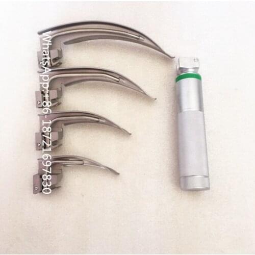 Fibre Optic Laryngoscope Set Macintosh With Handle - Blade Size 0, 1, 2 & 3