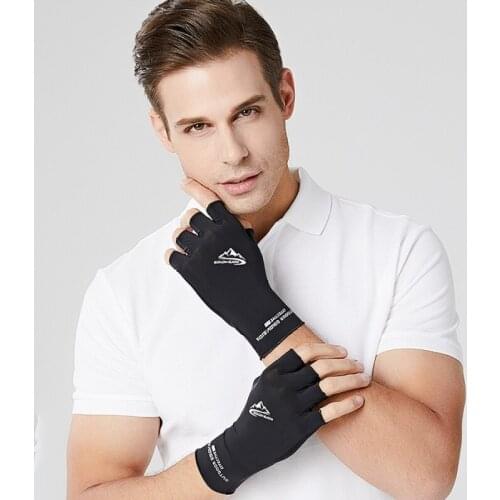 Elastic Summer Gloves Men Touch Screen Anti-slip Anti-UV Cycling Camping Breathable Gloves Sun-proof Ice Silk Cool Thin Gloves