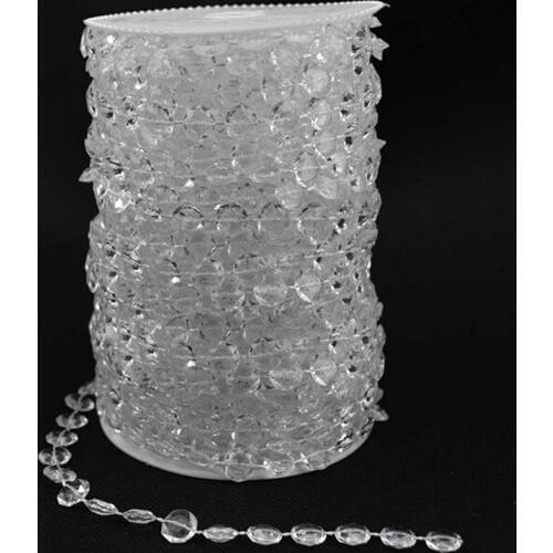 99FT (30meter) 10mm Iridescent Hanging Acrylic Crystal Bead Strand For Wedding Christmas Tree Centerpiece Decor Birthday Party