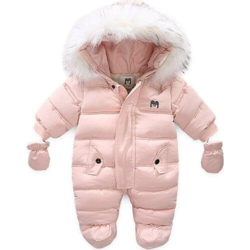 Thick Warm Infant Baby Rompers Winter Clothes Newborn Baby Boy Girl Jumpsuit Hooded Kid Toddler Outerwear Kids Clothing