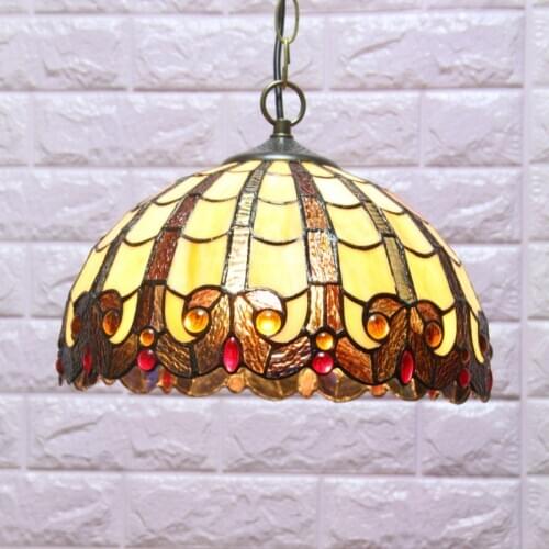 Tiffany Pendant Lights Flower Led Stained Glass Pendant Lamp Suspension Luminaire Color Glass Living Room Hang Lamp hanglamp