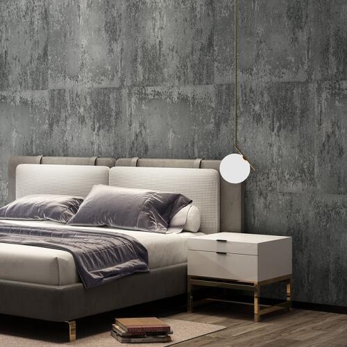 Retro Nostalgic Imitation Iron Sheet Industrial Style Wallpaper Bar Restaurant Cement Gray PVC Waterproof Vinyl Wall Paper Rolls