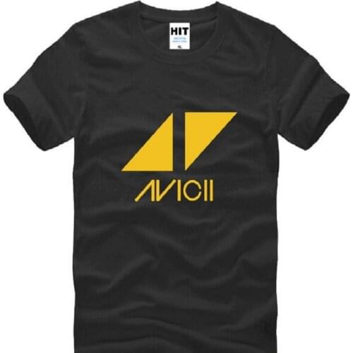 Rock Band Avicii Printed T Shirts Men New Short Sleeve O Neck Cotton Mens T Shirt Tim Bergling DJ Tee Shirt Homme Fans Clothing