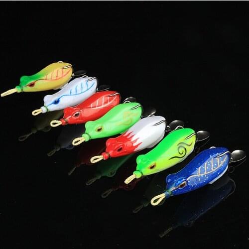 Wokotip Frog Bait 6.5cm/13g Fishing Lures Soft Swimbait Topwater Wobblers Pike Bass Double Hooks Artificial Rubber Snakehead