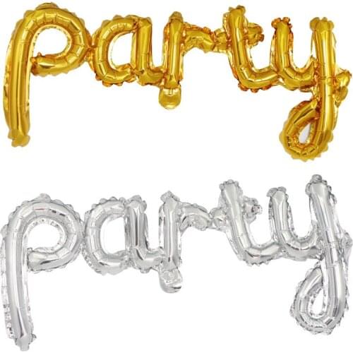 Siamese party letter balloons, gold and silver aluminum foil balloons children birthday party decoration balloons