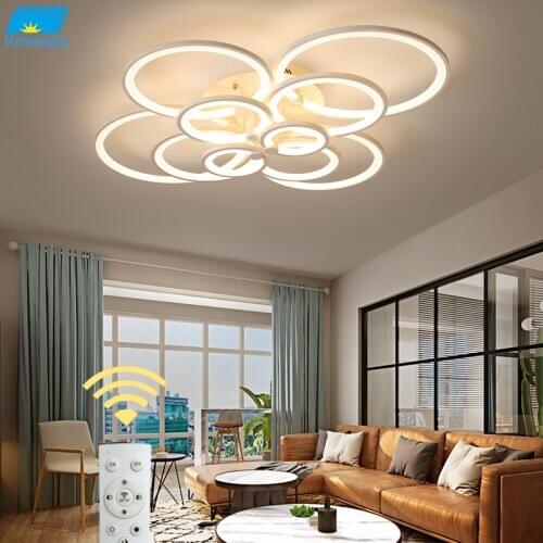 Modern Simple LED Ceiling Lamp Kinwope Personality Circle Ring Bedroom Lamp Creative Art Acrylic Living Room Dining Room Lamp