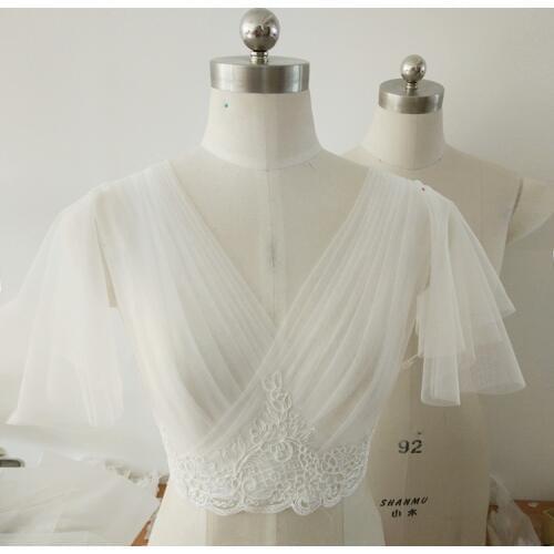 Bolero cape sleeves V tneckline tulle bridal dress lace bolero wedding dresses lace jacket top