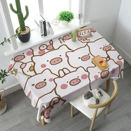 Animal Pig Kawaii Tablecloth for Table Waterproof Rectangle Table Cloth Soft Home Textile Kitchen Party Decoration Children Gift