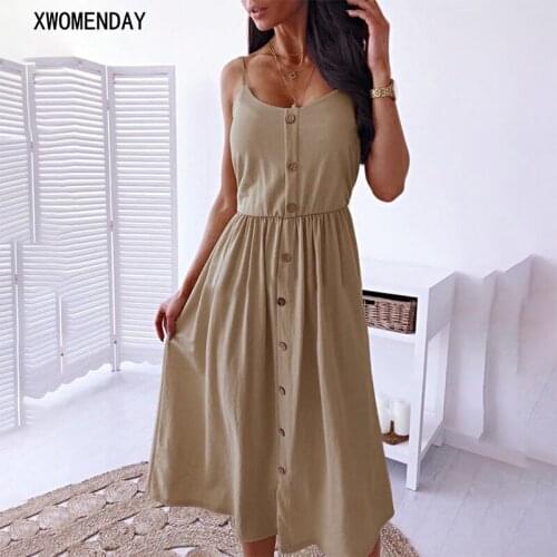 XWOMENDAY Summer Dresses With Buttons