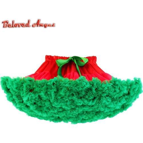 Baby Girls Tutu Skirts Kids Elastic Waist Pettiskirt Girl Princess Fluffy Skirt Colorful Miniskirt Christmas Children Clothing