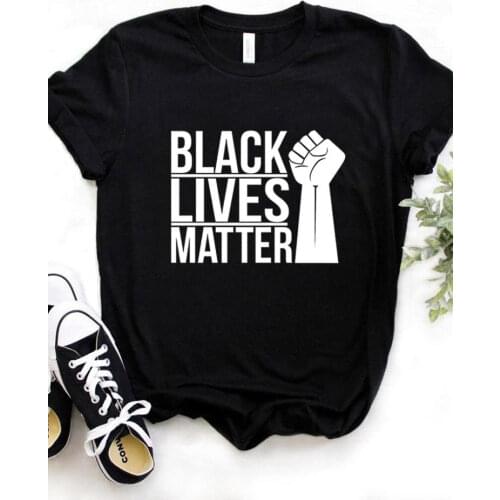 Black Lives Matter POWER Print Women T Shirt Short Sleeve O Neck Loose Women Tshirt Ladies Fashion Tee Shirt Tops Clothes Mujer