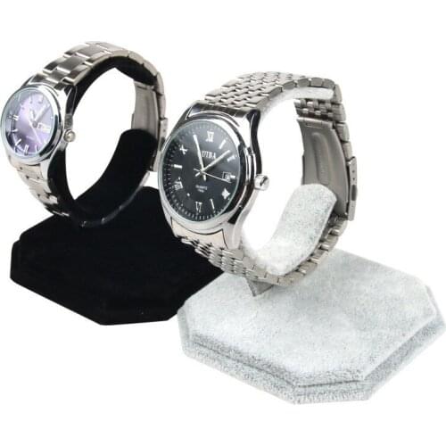 1 PC Velvet C Type Design Jewelry Bracelet Bangle Watch Display Rack Stand Holder New Black/Gray