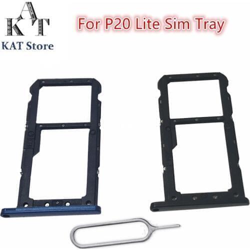 1Pcs For Huawei P20 Lite Micro SIM Card Tray Slot Holder SIM Slot With Eject Pin Needle Tool Repair Parts