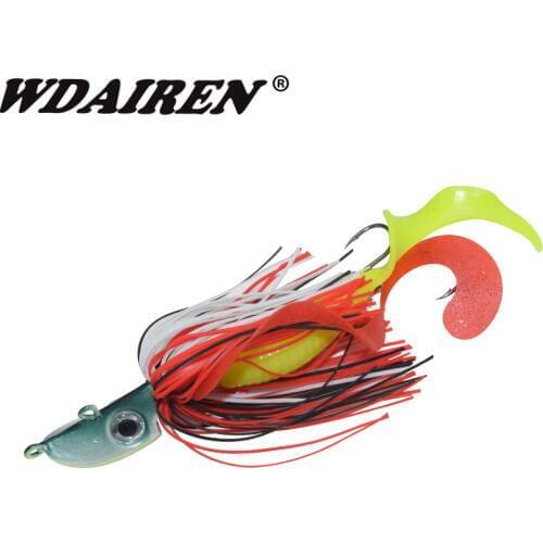 1Pcs metal lure Jig hard Fishing lures 29g Silicone beard Spinner Lure Pike swivel Fish tackle wobbler Submerged Fluff WD-157