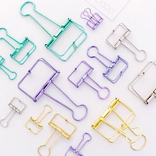 1pc Metal paper clips hollow binder clips stainless steel document files holder notes letter notebook clips DIY bookmarks