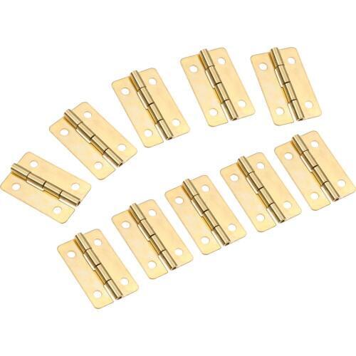 10Pcs 30x21mm Mini Cabinet Door Hinges Furniture Fittings Jewelry Boxes Small Decorative Cupboard Hinge for Furniture with Screw