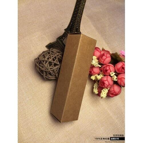 2*2*8.5cm Essential Oil Bottle Brown Kraft Paper Event Box Lipstick Perfume Cosmetic Nail Polish Gift Packaging Box 100Pcs/Lot