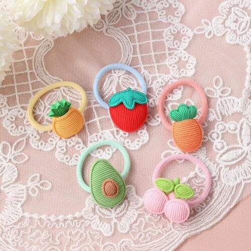 2 PCS Fruit Avocado Princess Headwear Kids Cute Elastic Hair Bands Children Hair Ties Ropes Girls Accessories Baby Headdress