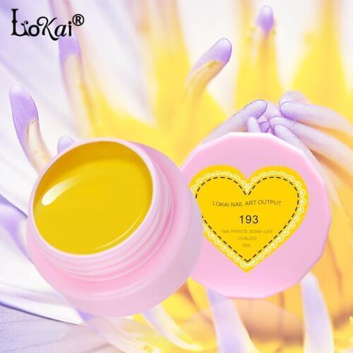 2018 Lokai 6ml UV Gel Nail Polish UV LED Nail Gel Yellow-Color Item Professional Fingernail Polish Lacquer Gelpolish Varnish