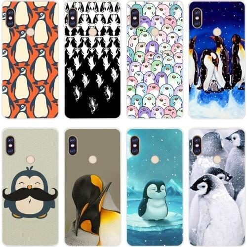 41H Penguin Party Soft Silicone Tpu Cover phone Case for xiaomi redmi 6 pro 5 plus note 6 pro 4 4x mi 8