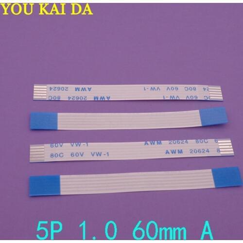 5-100pcs/lot Type A 60mm FFC FPC 5pin 1.0 pitch Flat Ribbon Flex Cable 5 pins 20624 AWM 80C VW-1 60V Power Button
