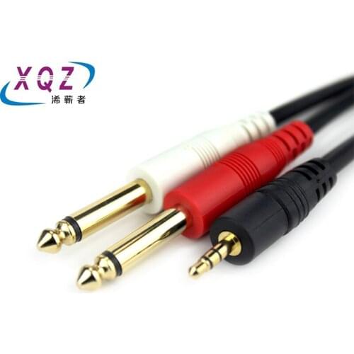 Audio Cable 3.5mm to Double 6.35mm Aux Cable 2 mono 6.5 Jack to 3.5 Male for Phone to Mixer Amplifier 6.35 Adapter