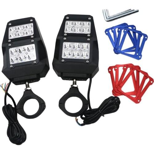 2pcs Rear View Side Mirrors with LED Lights for ATV UTV Polaris RZR Fit 1.5"-2" Roll Cage Car Lights Accessories