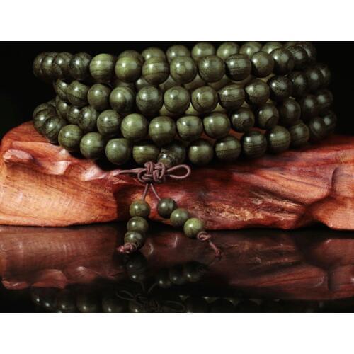 Buddhist 6mm/8mm 108 Natural Ebony Prayer Malas Fashion Wooden Beaded Multilayer Handmade Bracelets For Women and Men