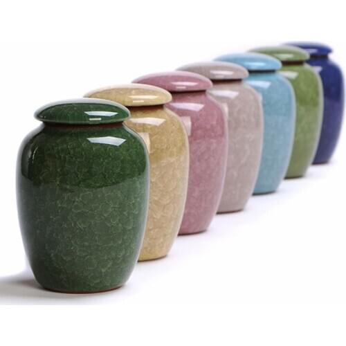 Kungfu Tea Canister Teaware Kitchen Home Decor 7 Color Ice Crack Tea Caddy Tea Box Ceramic Sealed Storage Jar