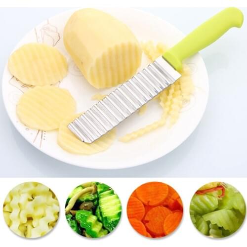 Potato Wavy Edged Knife vegetable Fruits Slicer Stainless Steel Serrated Blade Slicing Wave Knife Cutting Kitchen Accessories