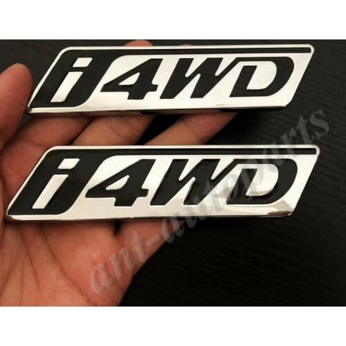 2pcs 3D Metal Chrome i4WD Car Trunk Rear Emblem Badge Decal Sticker 4X4 AWD SUV