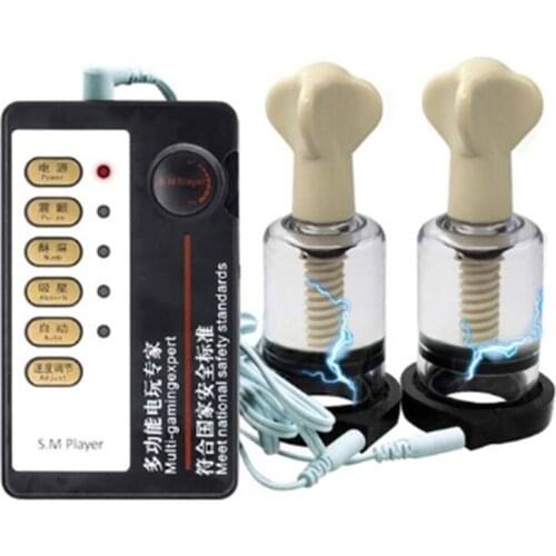 Electro Shock Breast Cupping Set Nipple Pussy Sucker Erotic Massage Adult Game BDSM Bondage Stimulation Massager Sex Toys Women