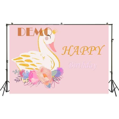 HUAYI Photography Backdrop Birthday Party Desserts Cake Table Decor Photo Background Swan Princess Baby Shower BackdropW-3574