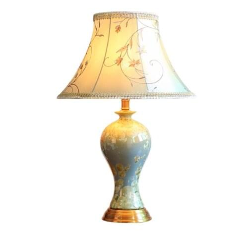 Creative Personality Ceramic Table Lamp Foyer Bed Room Light Blue Modern Wedding Desk Lighting d59