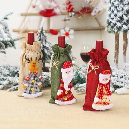Wine Bottle Cover Christmas Wine Bottle Cover Wine Bottle Protector Cover Bag For Christmas Decoration Storaging Wine