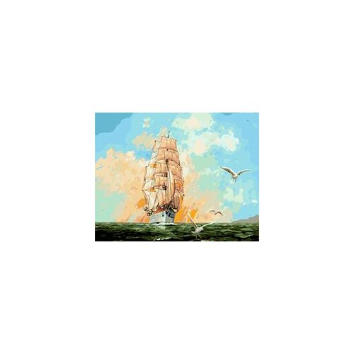 MaHuaf-W103 Sailboat and seagulls paintings for paint by numbers on canvas DIY oil paintings for living room
