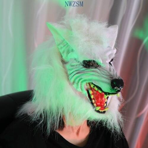 Werewolf Halloween Mask Big Bad Wolf Adult Full Head Wolf Mask Costume Accessory Party Masks Children Cosplay Toy