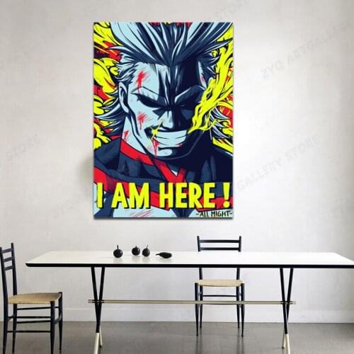 My Hero Academia All Might Canvas Decoration Prints Poster Pictures Home Decor Living Room Bedroom Art Painting Anime