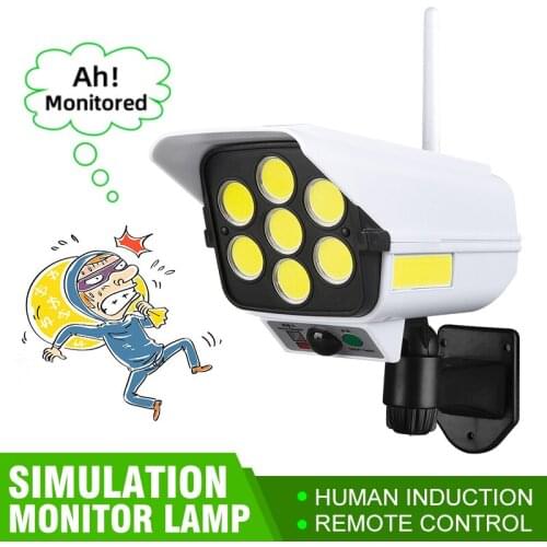 2021 New 1PC Solar Light Motion Sensor Security Dummy Camera Flood Light Wireless Outdoor Waterproof 77 LED Lamp Solar Wall Lamp