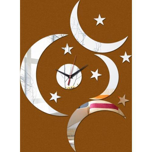 New home decoration living room quartz acrylic modern design luxury mirror wall clock 3d watches stickers