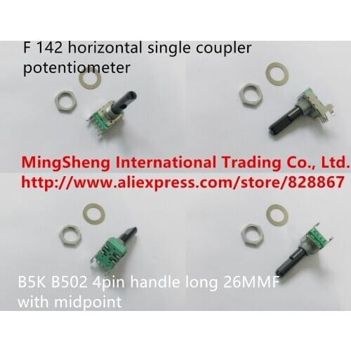 Original new 100% import F 142 horizontal single coupler potentiometer B5K B502 4pin handle long 26MMF with midpoint (SWITCH)