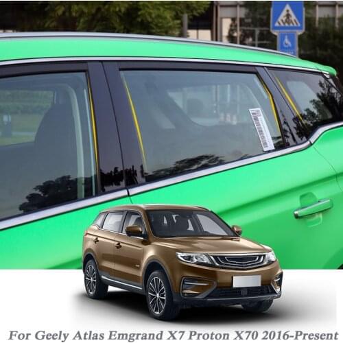 Car Styling For Geely Atlas Emgrand X7 Proton X70 2016-2020 Car Window Trim Sticker Middle Column Sticker PVC External Accessory